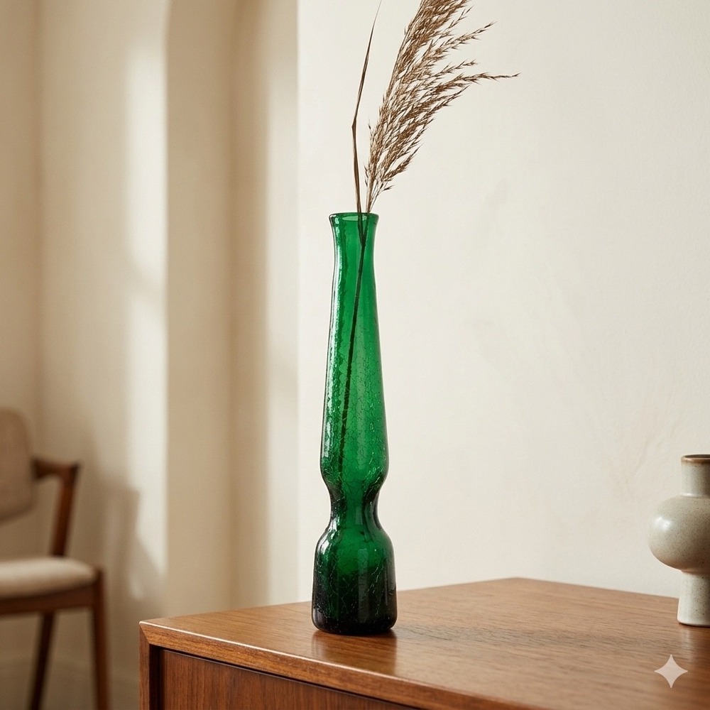 Indiana Handcraft/Greenwich Flintcraft Kingston Green Decanter 13.25" No Stopper